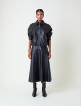 Black Leather Bomber Jacket