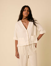Cream Linen-blend Shirt