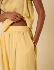 Butter Yellow Linen-blend Jerrow Trousers