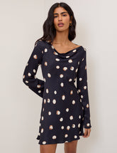 Navy Polka Dot Leighton Mini Dress