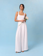 Bridal Ivory Bow-Back Jumpsuit