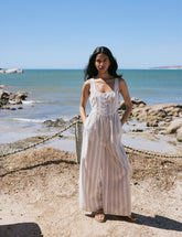 White Pinstripe Cora Jumpsuit