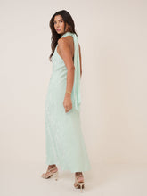 Mint Green Floral Jacquard Fifi Midi Dress