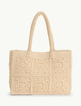 Cream Crochet Square Tote