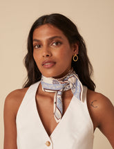 Cream Tile Printed Scarf