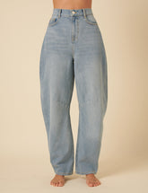 Light Wash Denim Horseshoe Barrel Jeans