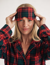 Red Tartan Check Eye Mask