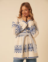 Cream Fair Isle Chunky Knit Cardigan