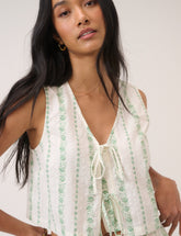 White Floral Swing Top
