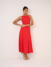 Red Reign Midi Dress