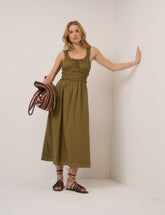 Green Sleeveless Ariel Midi Dress