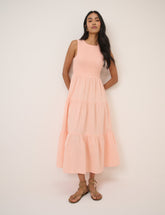 Coral Pink Sleeveless Charlie Midi Dress