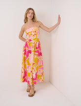 Pink Floral Fia Midi Dress