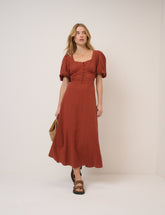 Burnt Orange Melody Midi Dress