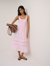 Pink Scoop Neck Everleigh Midi Dress