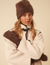 Brown Fluffy Mitten Gloves