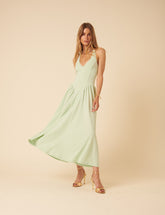 Mint Green Halter Neck Amie Midi Dress