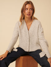 Light Grey V-Neck Cardigan