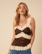 Brown Lace Cami Top