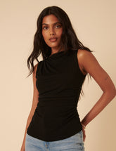 Black Ruched Top