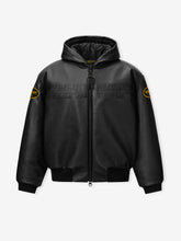 Vanson Essentials Leather Hooded Bomber