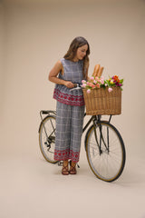Black Gingham Embroidered Top & Trouser Set