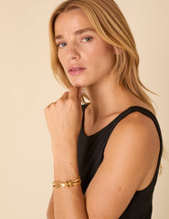 Gold Plated Knotted Cuff