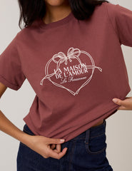Brown La Maison Heart Graphic T-Shirt