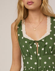 Green Polka Dot Heather Midi Dress
