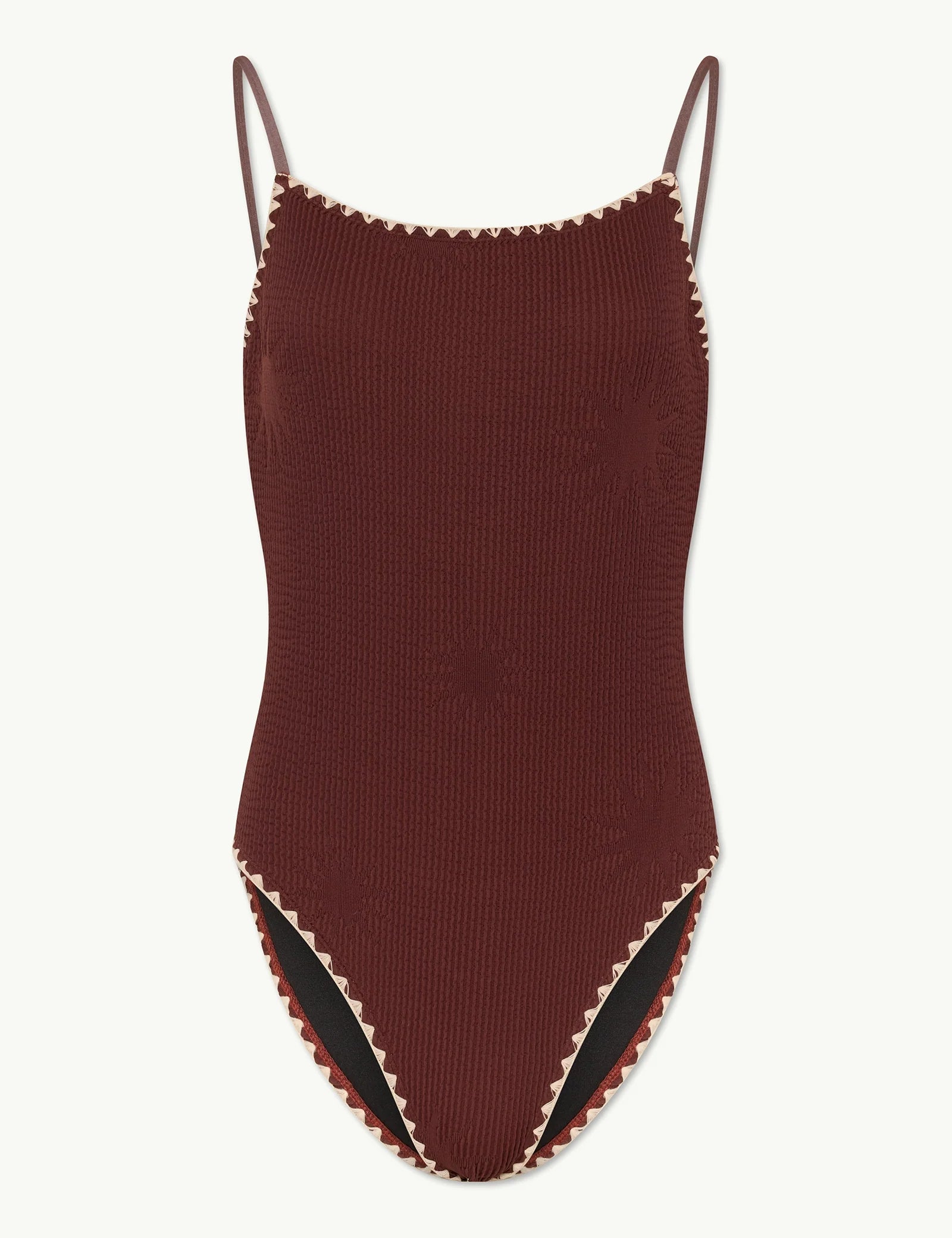 Chocolate Brown Whipstitch Swimsuit