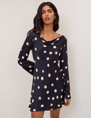 Navy Polka Dot Leighton Mini Dress
