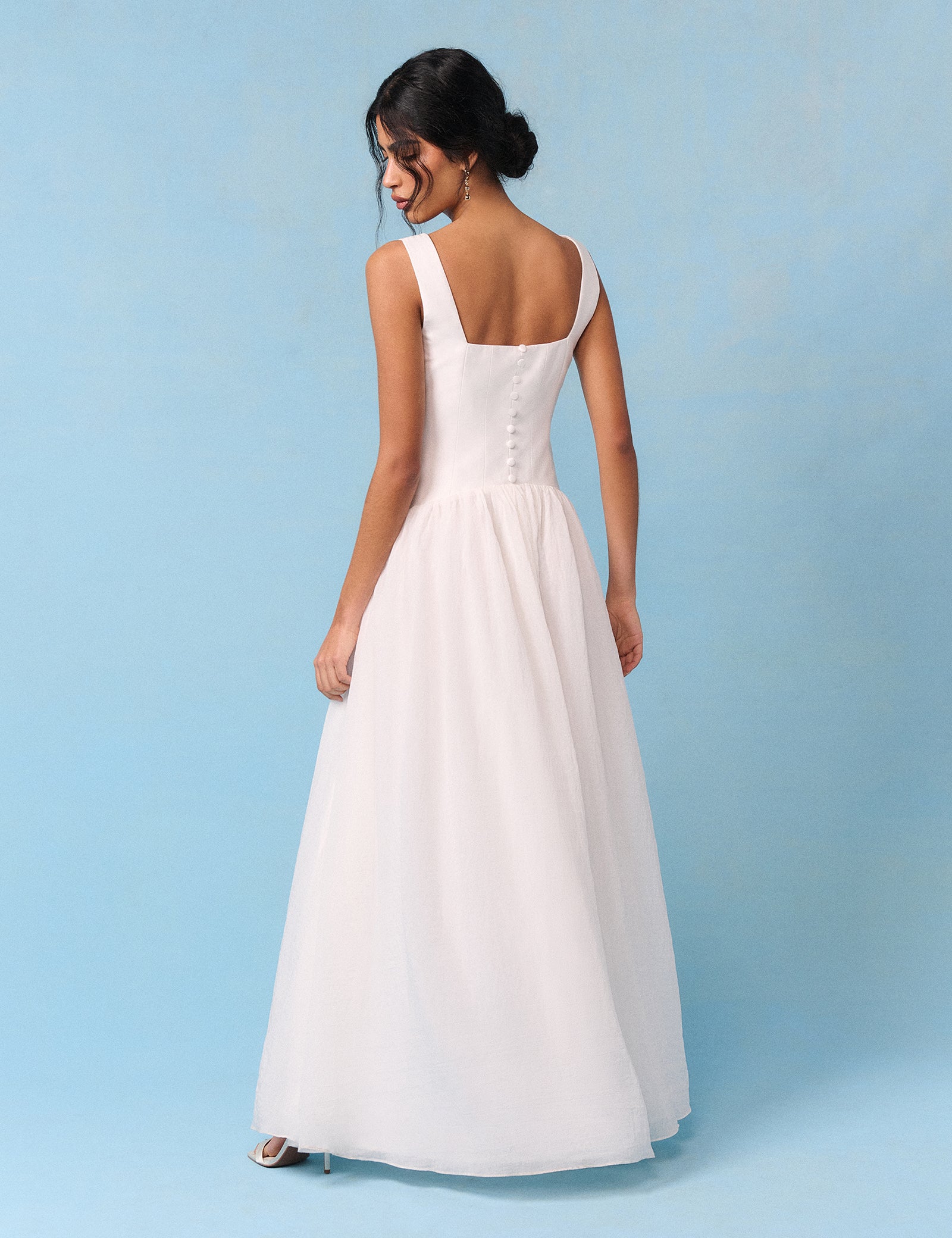 Bridal Ivory Corset Maxi Honey Midi Dress