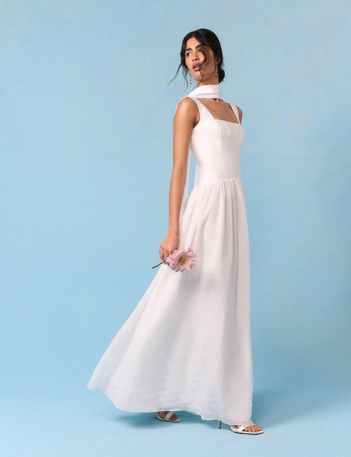 Bridal Ivory Corset Maxi Honey Midi Dress
