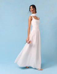 Bridal Ivory Corset Maxi Honey Midi Dress