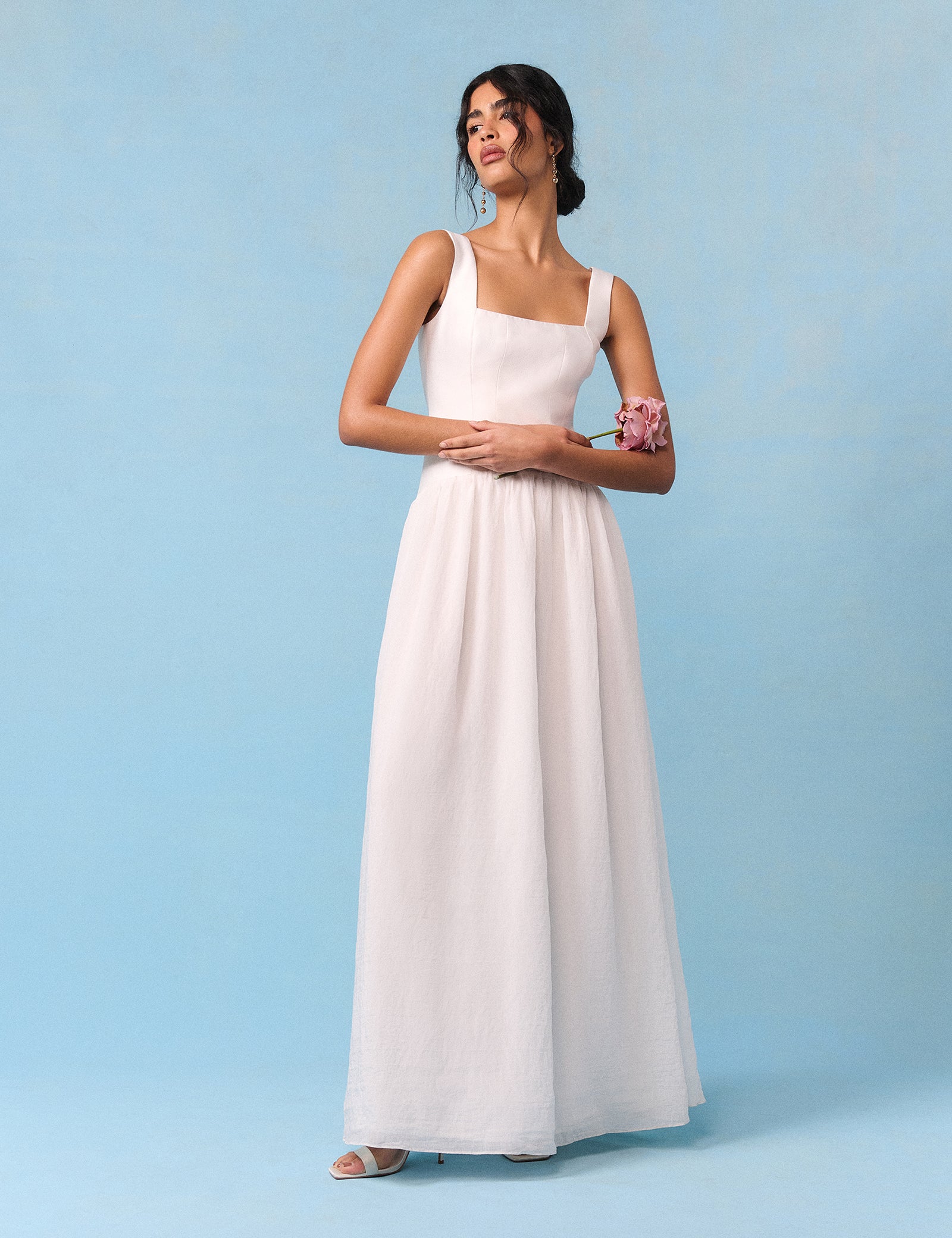 Bridal Ivory Corset Maxi Honey Midi Dress
