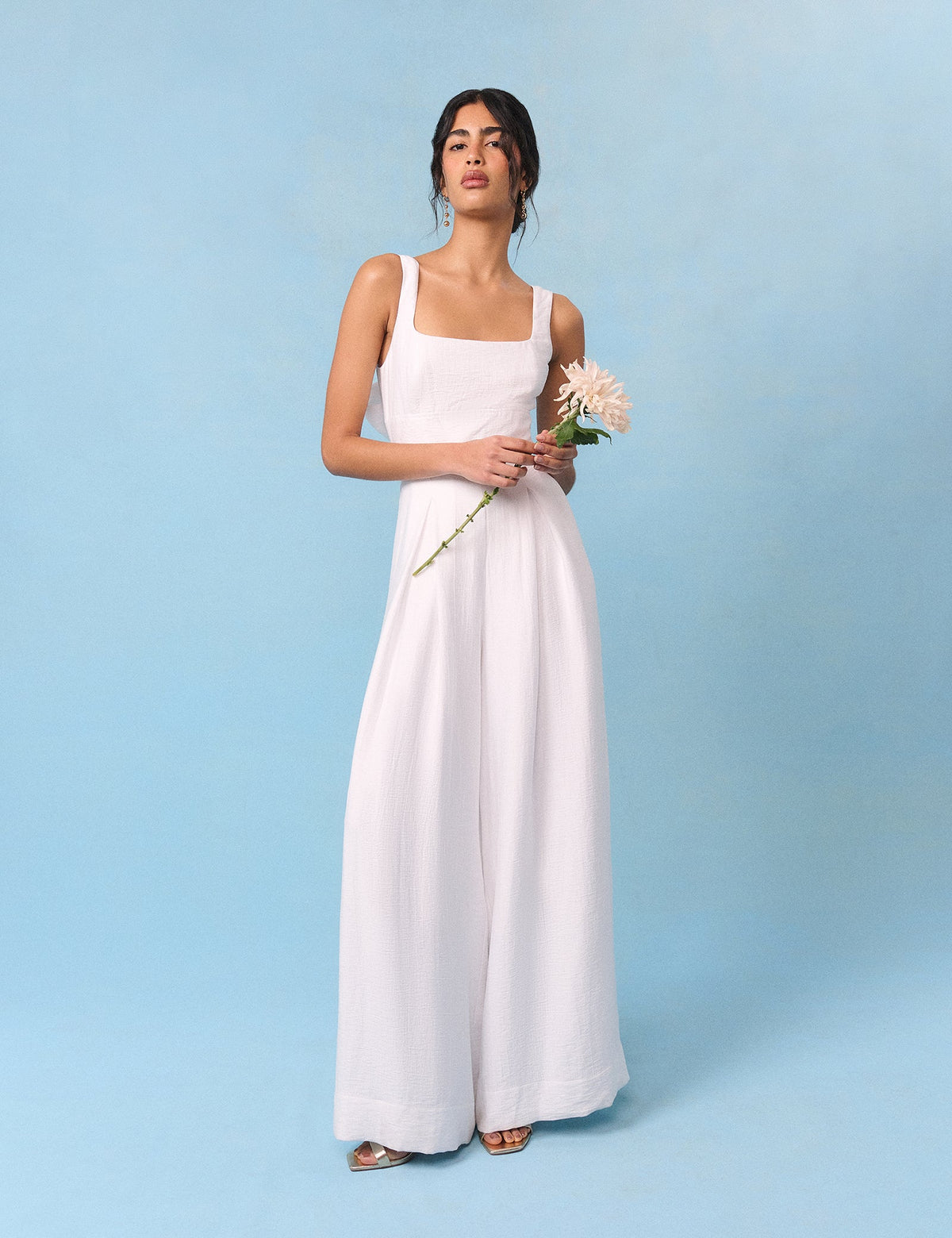 Bridal Ivory Bow-Back Jumpsuit