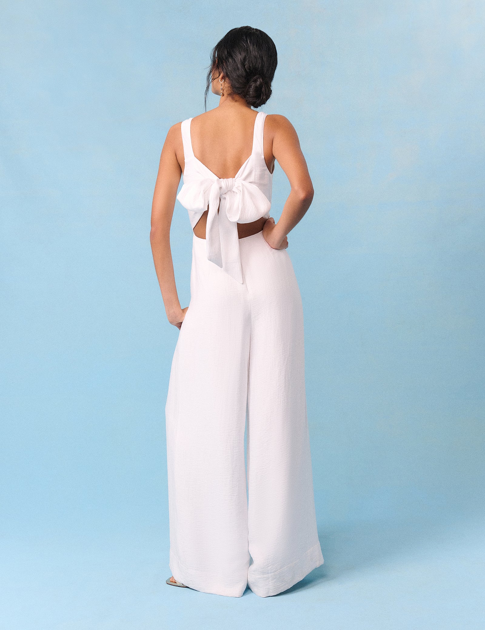 Bridal Ivory Bow-Back Jumpsuit