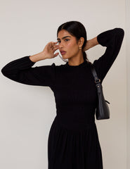 Petite Black Siobhan Jersey Mini Dress