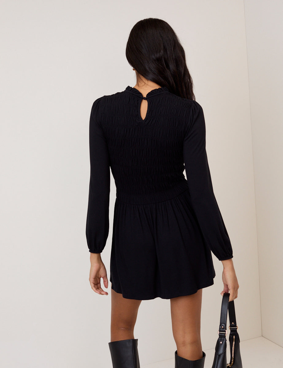 Petite Black Siobhan Jersey Mini Dress