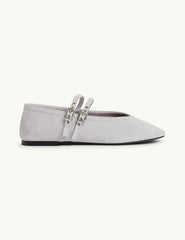 Light Blue Suede Ballet Flats