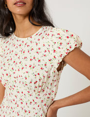 Cream Floral Maggie Mini Dress