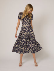 Navy Floral Dara Midi Dress