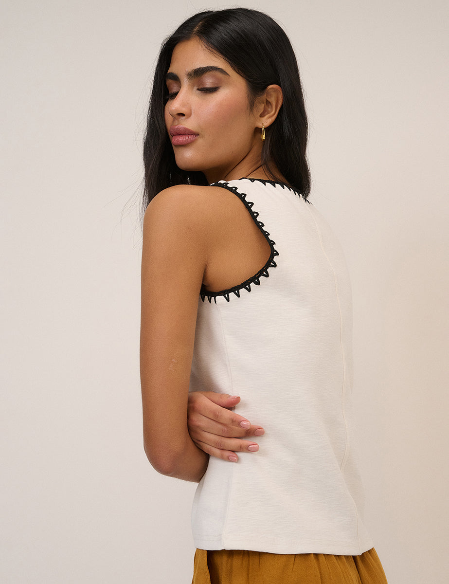Crochet Trim Vest