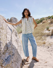 White Floral Blouse