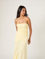 Butter Yellow Bandeau Kiva Maxi Dress