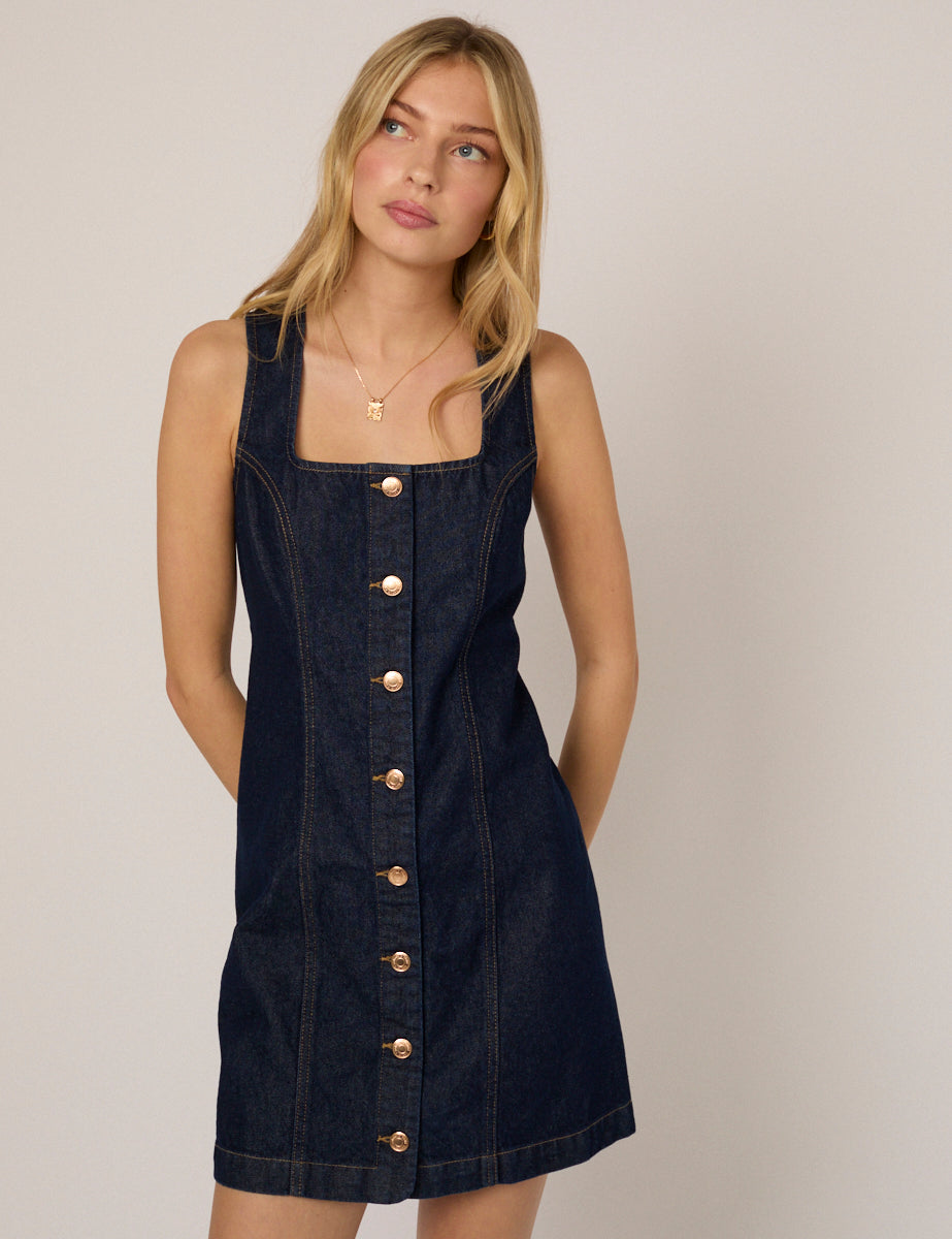 Dark Denim Harvey Fitted Mini Dress