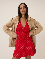 Red Polka Dot Harley Jersey Mini Dress