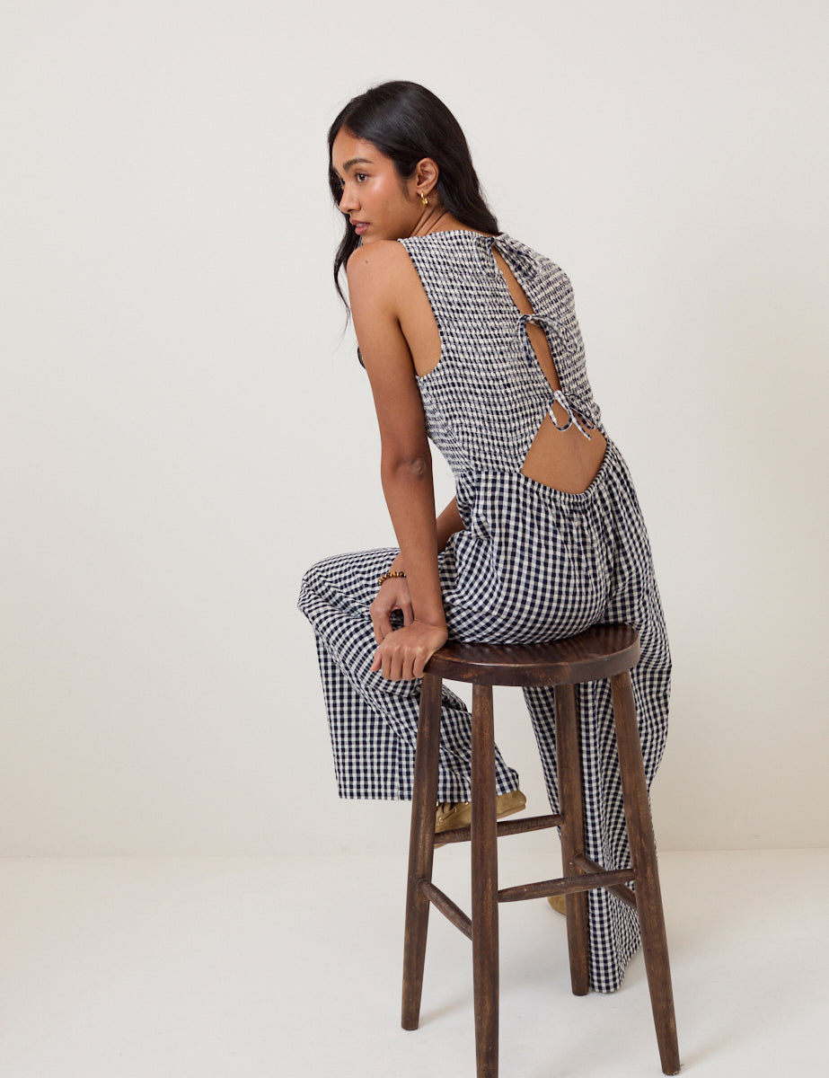 Navy Gingham Ruth Jumpsuit