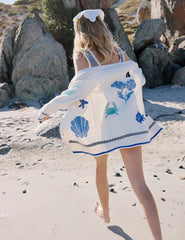 Cream Seascape Knitted Cardigan