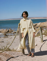 Butter Yellow Longline Funnel Neck Parka Jacket